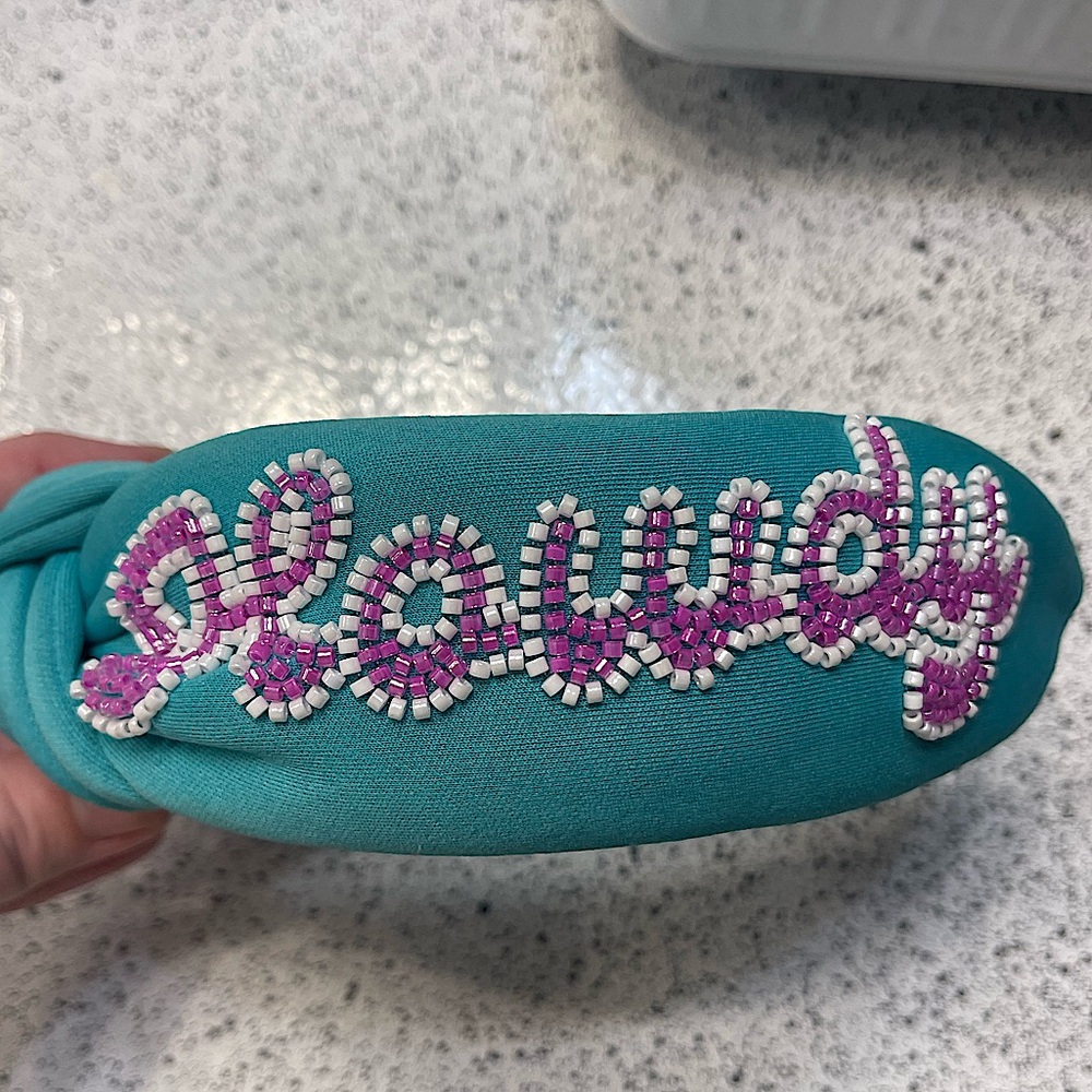‘HOWDY’ beaded knot headband
